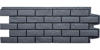 Фасадная панель Grand Line Состаренный кирпич Design графит со швом RAL 9005