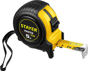 Рулетка Stayer MASTER 5м/25мм, ударостойкий обрезиненный корпус 34025-05-25