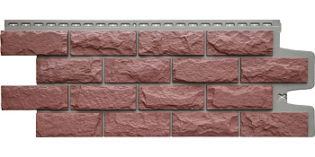 Фасадная панель Grand Line Колотый камень Design Plus корица с темно-бежевым швом