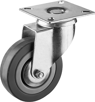 ЗУБР d 75 мм, г/п 50 кг, резина/полипропилен, поворотное колесо (30956-75-S)