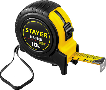 Рулетка Stayer MASTER 10м / 25мм в ударостойком обрезиненном корпусе 34025-10_z01