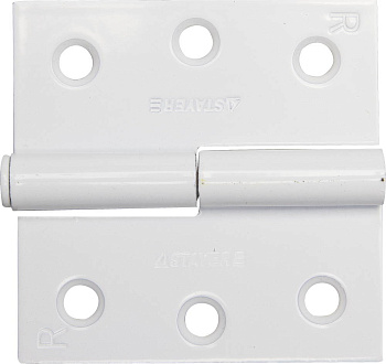 STAYER 75 x 75 x 2.4 мм, разъемная, правая, цвет белый цинк, карточная петля (37613-75-2R)