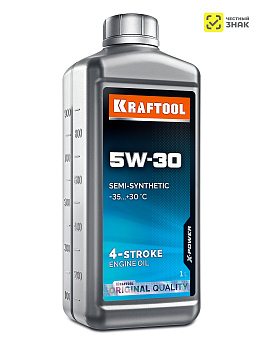 KRAFTOOL 5W-30, 1 л, зимнее полусинтетическое масло для 4-тактных двигателей (41514-1)