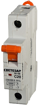 СВЕТОЗАР ВА-100П, 1P, 25А, C, 10кА, автоматический выключатель, Премиум (SV-49031-26-C)