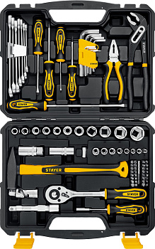 STAYER UNIVERSAL 83, 83 предм., (1/2″+ 1/4″), универсальный набор инструмента, Professional (27710-H