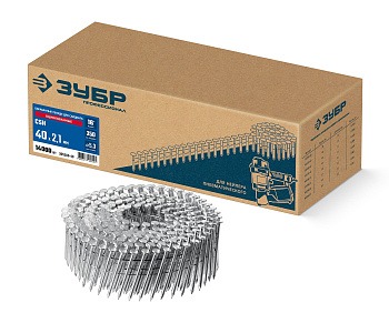 ЗУБР CSN 40 х 2.1 мм, барабанные гвозди для сайдинга оцинкованные, 14000 шт (305386-40)