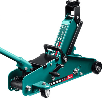 KRAFTOOL S-PIN, 2.5 т, 140 - 385 мм, подкатной домкрат с увеличенным подъемом и фиксатором (43457-2.