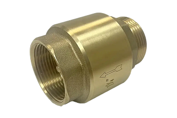 Обратный клапан 1 1/4", латунь, толкатель латунь, поток от НР к ВР UNIPUMP 82462