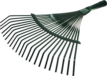 GRINDA GR-41, 22 плоских зубца, размеры 410 х 40 х 400 мм, стальная рабочая часть, без черенка, веер