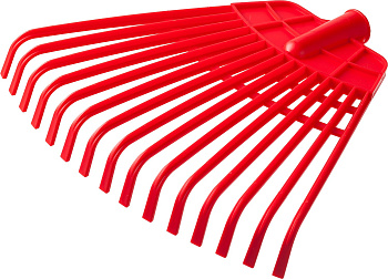 GRINDA GQ-15, 15 плоских зубцов размеры 350 х 40 х 310 мм, без черенка, первичный полиэтилен, веерны