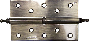 ЗУБР 125 х 75 х 2.5 мм, разъемная, левая, цвет старая латунь (AB), 2 шт, карточная петля (37605-125-