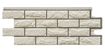 Фасадная панель Grand Line Колотый камень Design молочный со швом RAL 7006