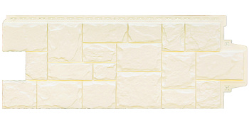 Фасадная панель Grand Line Крупный камень Classic молочный