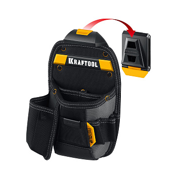 Поясная сумка 170x260 мм с быстросъёмным креплением KRAFTOOL KP-8 FastClip, 8 карманов и петель 3877
