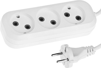 СИБИН У-20, ПВС, 2 х 0.75 мм2, 1300 Вт, 3 гн., 2 м, бытовой удлинитель (55031-2)