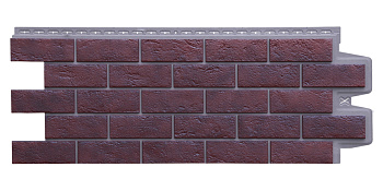 Фасадная панель Grand Line Состаренный кирпич Design Plus кофе с темно-бежевым швом