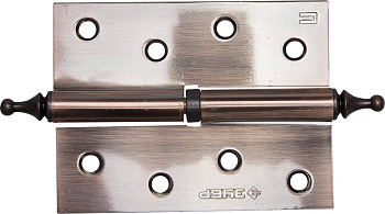 ЗУБР 100 х 75 х 2.5 мм, разъемная, правая, цвет старая медь (AC), 2 шт, карточная петля (37605-100-6