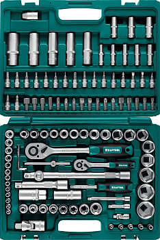 KRAFTOOL X-Drive 108, 108 предм., (1/2″+3/8″+1/4″), универсальный набор инструмента (27888-H108)