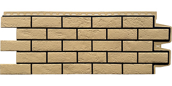 Фасадная панель Grand Line Состаренный кирпич Design песочный со швом RAL 9005