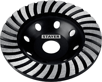 STAYER Турбо, d 125 мм, сегментированная алмазная шлифовальная чашка (33380-125)