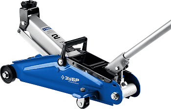 ЗУБР Т-50, 2 т, 130 - 380 мм, подкатной домкрат с увеличенным подъемом в кейсе, Профессионал (43052-