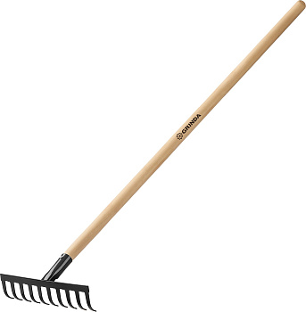 GRINDA GT-10 WOOD, 260 х 80 х 1300 мм, 10 прямых зубцов, углерод. сталь, антикор. покрытие, черенок