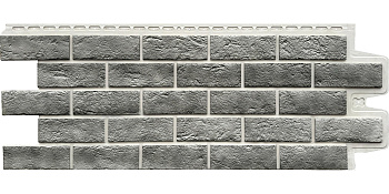 Фасадная панель Grand Line Состаренный кирпич Design Plus гранит с белым швом