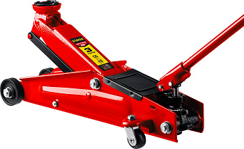 STAYER RED FORCE, 3 т, 135 - 410 мм, подкатной домкрат с увеличенным подъемом и поворотной ручкой, P