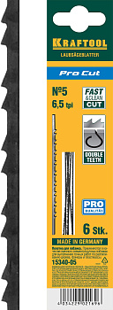 KRAFTOOL Pro Cut, 130 мм, 6 шт, полотна для лобзика (15340-05)