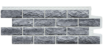 Фасадная панель Grand Line Колотый камень Design Plus гранит с белым швом