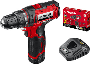 Дрель-шуруповерт ЗУБР 12В, 1 АКБ 2Ач, в коробке ДШЛ-125-21