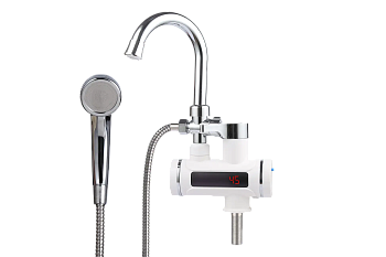 Проточный кран-водонагреватель UNIPUMP BEF-001-03 с дисплеем и душевой лейкой