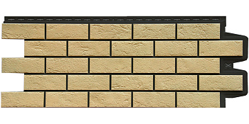 Фасадная панель Grand Line Состаренный кирпич Design Plus ваниль с черным швом