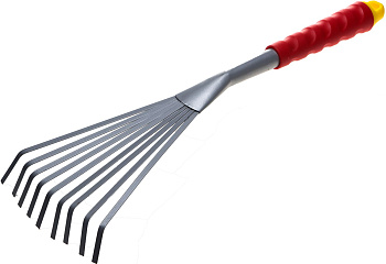 GRINDA 420 мм, коннекторная система, с плоскими зубцами, углеродистая сталь, веерные грабельки (8-42