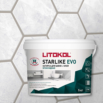 Эпоксидный состав для укладки и затирки мозаики LITOKOL STARLIKE EVO S.113 NEUTRO 5 кг 485520003