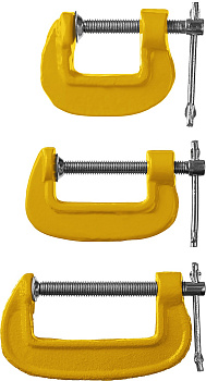 STAYER SG-3, 25-50-75 мм, 3 шт, набор чугунных струбцин G (3212-H3)