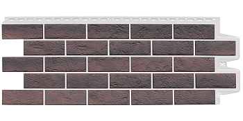 Фасадная панель Grand Line Состаренный кирпич Design Plus кофе с белым швом