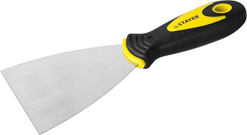 STAYER MAXFlat, 80 мм, профилированное полотно, двухкомпонентная ручка, нержавеющий, шпатель (10041-