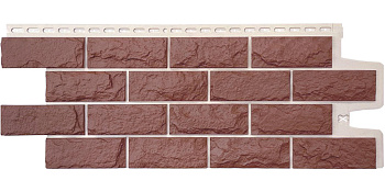 Фасадная панель Grand Line Колотый камень Design Plus корица с белым швом