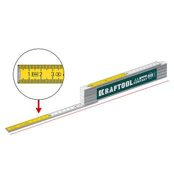 KRAFTOOL PRO-90 Kontakt, 2.4 м, профессиональный складной деревянный метр (34729)