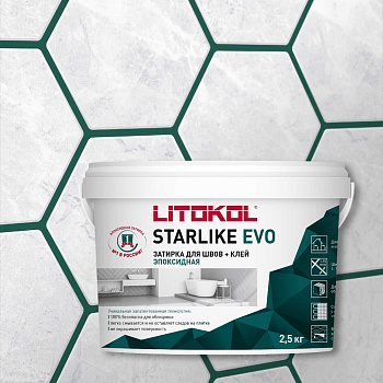 Эпоксидный состав для укладки и затирки мозаики и керамической плитки LITOKOL STARLIKE EVO S.430 VER