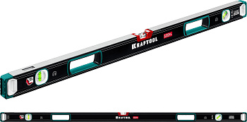 Магнитный сверхпрочный уровень KRAFTOOL A-RATE Control с зеркальным глазком, 1500 мм 34988-150