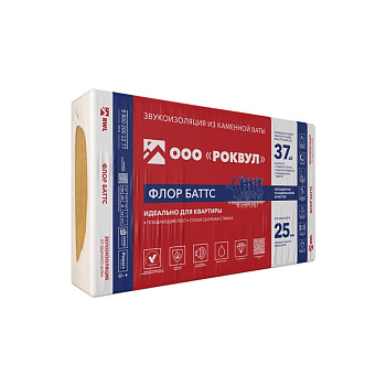 Шумоизоляция Роквул Флор Баттс 25х600х1000 мм 4,8 кв.м