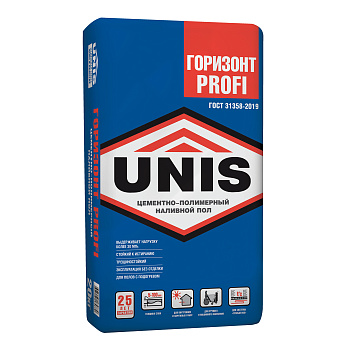 Наливной пол UNIS ГОРИЗОН Profi цементно-полимерный, 20 кг 4607005184870