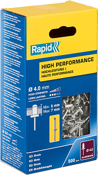 RAPID R:High-performance-rivet, 4.0 х 10 мм, 500 шт, алюминиевая высокопроизводительная заклепка (50