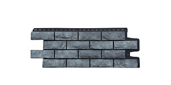 Фасадная панель Grand Line Колотый камень Design Plus антрацит c черным швом