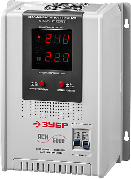 ЗУБР 5000ВА, 5 кВт, автоматический стабилизатор напряжения, Профессионал (59385-5)