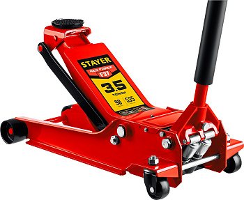 STAYER F-37 RED FORCE, 3.5 т, 98 - 535 мм, универсальный подкатной домкрат для СТО, Professional (43