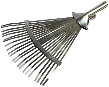 GRINDA GR-46R, 22 плоских зубца, ширина 280 - 460 мм, оцинкованная сталь, без черенка, регулируемые