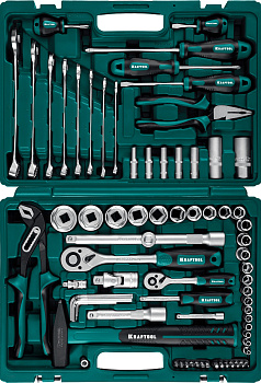 KRAFTOOL EXTREM-76, 76 предм., (1/2″+3/8″+1/4″), универсальный набор инструмента (27889-H76)